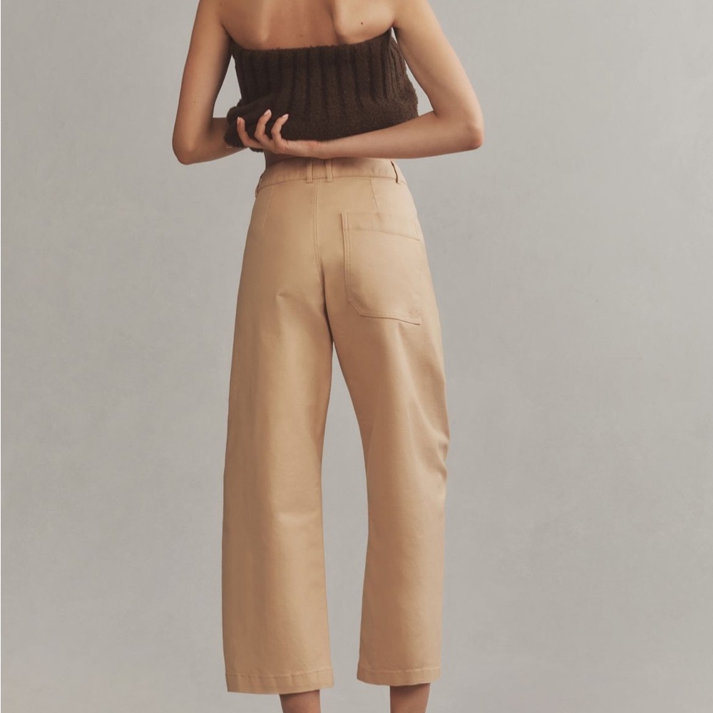 Maeve curved cropped pants tan sz 6 NWT